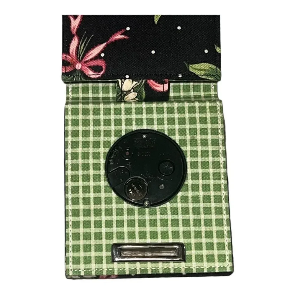 Vera Bradley New Hope Compact Travel Alarm Clock Pink Ribbon Vintage NWT